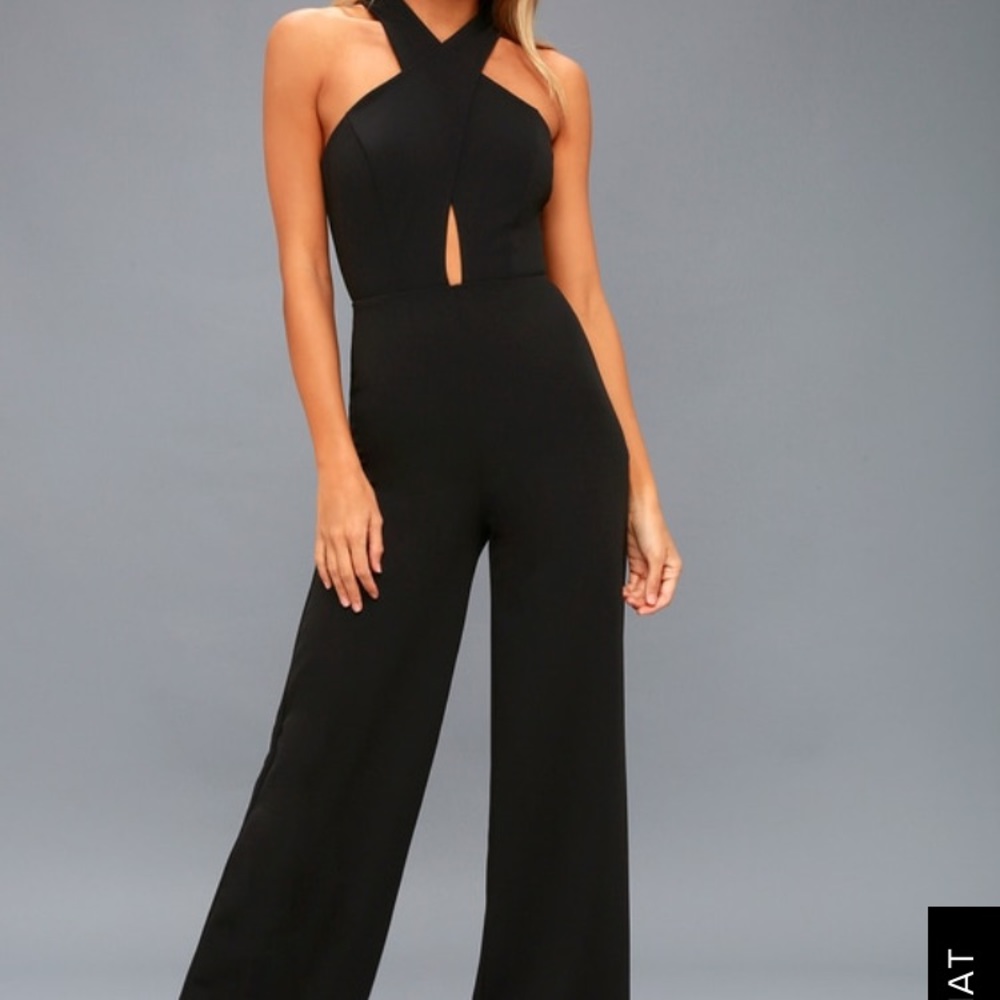 Black Sleeveless Wide Leg Jumpsuit